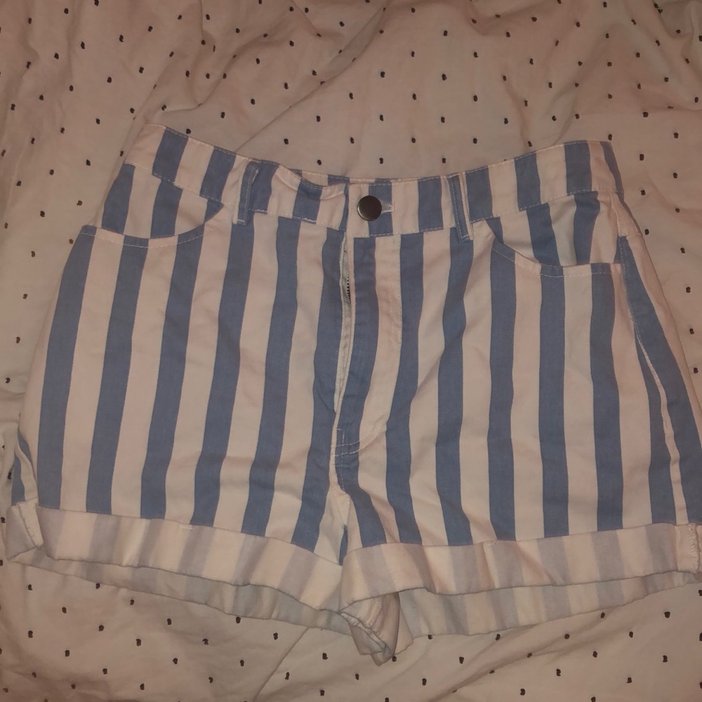 Pinstripe high waisted F21 shorts